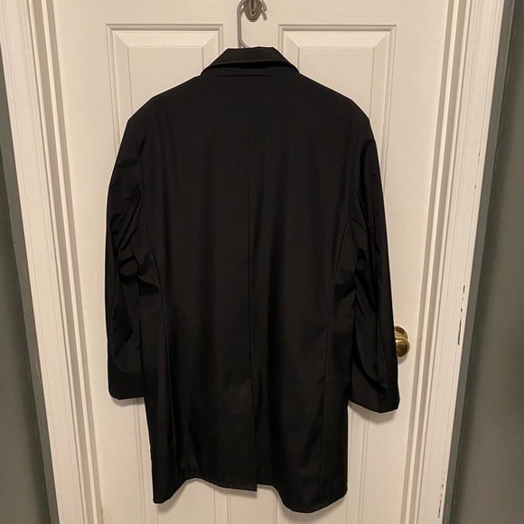 Perry Ellis Men's Large Black Trench Coat Vintage - Picture 11 of 11